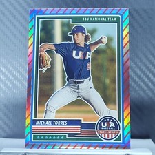 Michael Torres 2023 USA Baseball STRIPES PRIZM SP #52 - 18U National Team