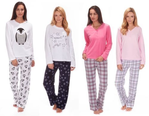 Da Donna Invernali Comodo Morbido Al Tatto Maglia, Pile \u0026 Pantaloni Pigiama  | eBay