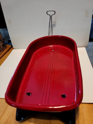 VERY NICE LARGE VINTAGE RED RESTORED WYANDOTTE STREAMLINED PULL WAGON - Picture 9 of 13