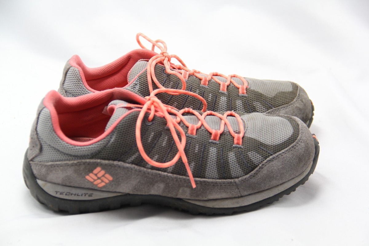 Columbia Peakfreak Hiking Shoe Womens Size Gray Orange TECHLITE OMNI-GRIP