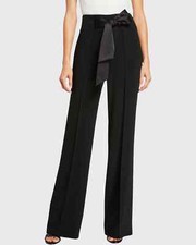  395 CINQ A SEPT "Isabel" black wide leg pants with satin tie front sz 2