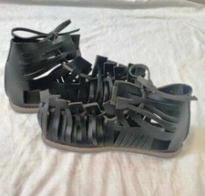 Medieval Roman Sandal Calligue black Legionnaire Leather Sandals