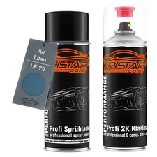 Autolack 2K Spraydosen Set für Lifan LF 79 Yuci Blue Metallic Basis 2K Klarlack