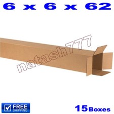 15 - 6x6x62 Cardboard Boxes 32ECT Mailing Packing Shipping Corrugated Carton