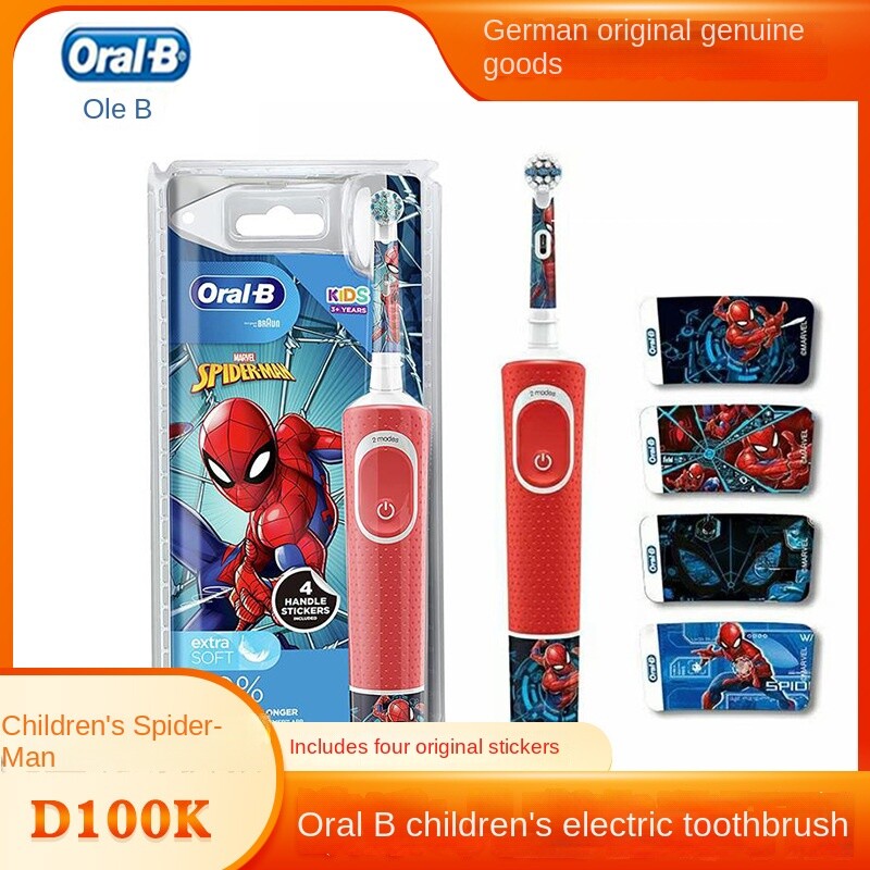 Cepillo de dientes eléctrico Oral-B para niños con Marvel's Spiderman, para niños 3+