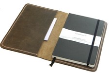 Leather Journal Cover for Moleskine Paper Clip Vintage Handmade Classic 5 x 8.25
