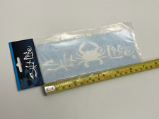 Sd65- Salt Life- White Crab Decal 7 Surface Mount Sticker New Sd65- Salt Life- White Crab Decal 7 Surface Mount Sticker New