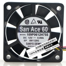 Sanyo 6015 6CM 109P0612H755 12V 0.09A inverter cooling fan