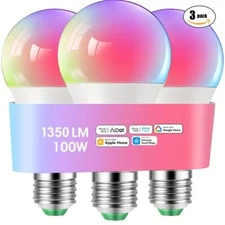 Bulbs Color Bluetooth Mode Bulbs, Dual 2-Pack 100W, 3-Pack and Smart Adjustable
