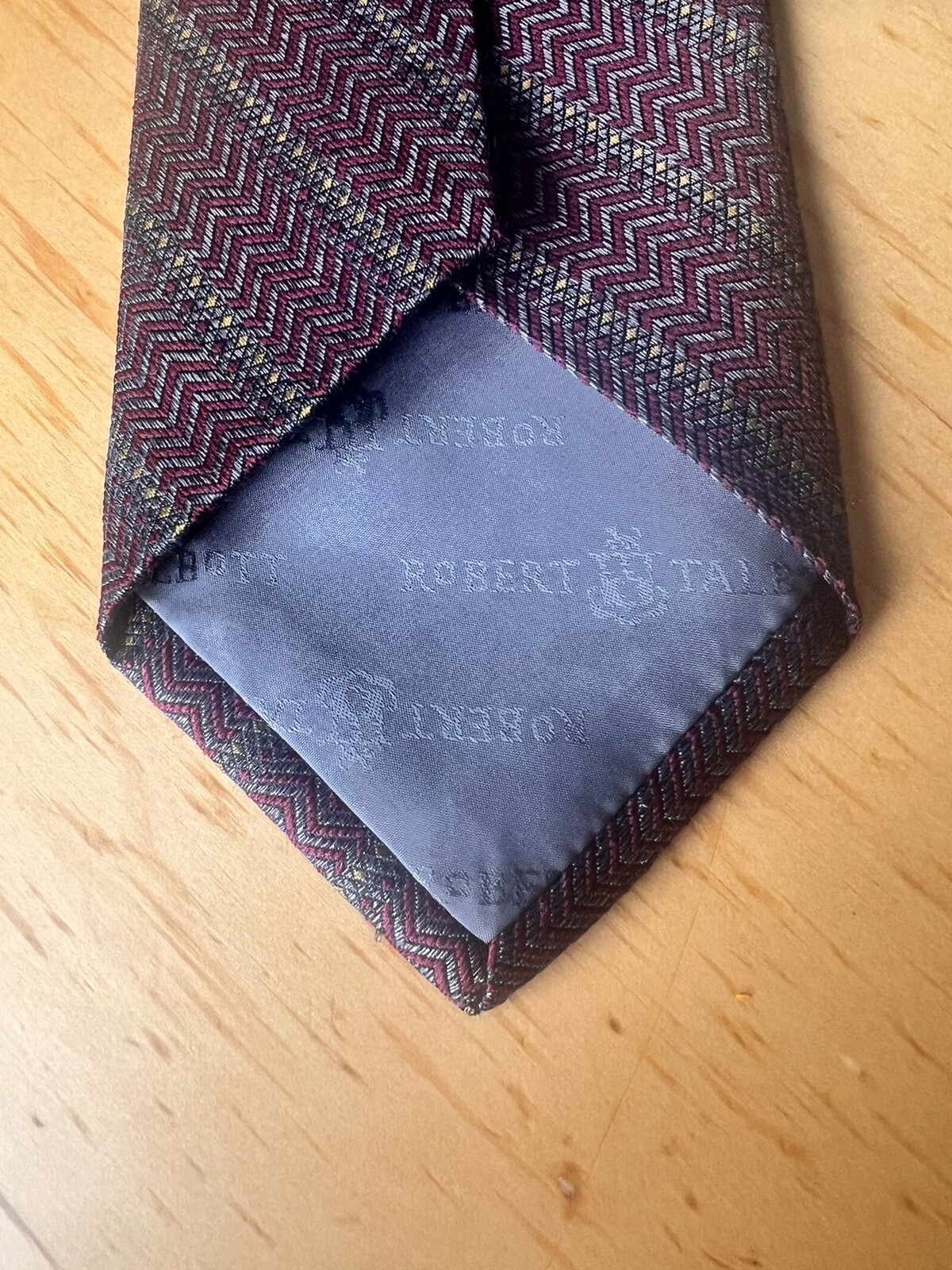 Robert Talbott Zig Zag Chevron Weave Red/Dark blu… - image 2