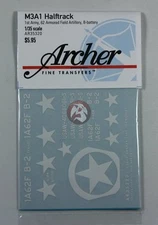 Archer 1/35 M3A1 Half-track Markings of 1st Army 62 Arm. Field Artillery AR35320