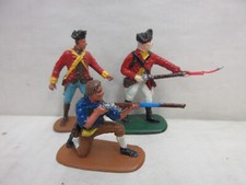 Lot of 3 Unbranded Plastic Colonial Toy Soldiers Figures