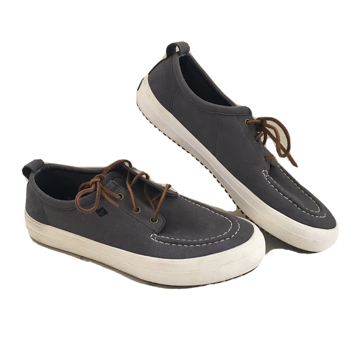 Sperry Sneakers Tennis Shoes Deck Women 10 M Gray Fabric Kicks
