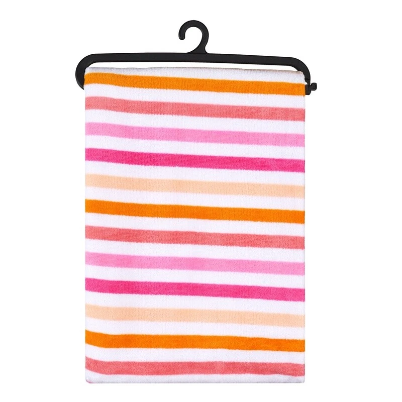 Beach Towel Striped Cotton-Blend Soft Absorbent Lightweight Outdoor Activities