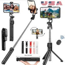 Extendable Handheld Wired or Bluetooth Selfie Stick for iPhone Android phones