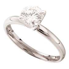 14k White Gold Diamond Solitaire Wedding Engagement Ring 1/2ctw Style 12174