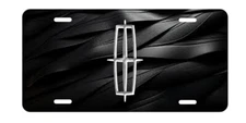 LINCOLN Inspired Art on simulated Carbon Fiber Aluminum License Plate Black