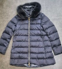 Reduced: Herno Women Navy Down Insulated Coat Detachable Fur Collar 48