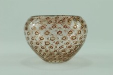 Salviati Murano Vase, Bowl with Gold Bubbles, Coppa Bullicante