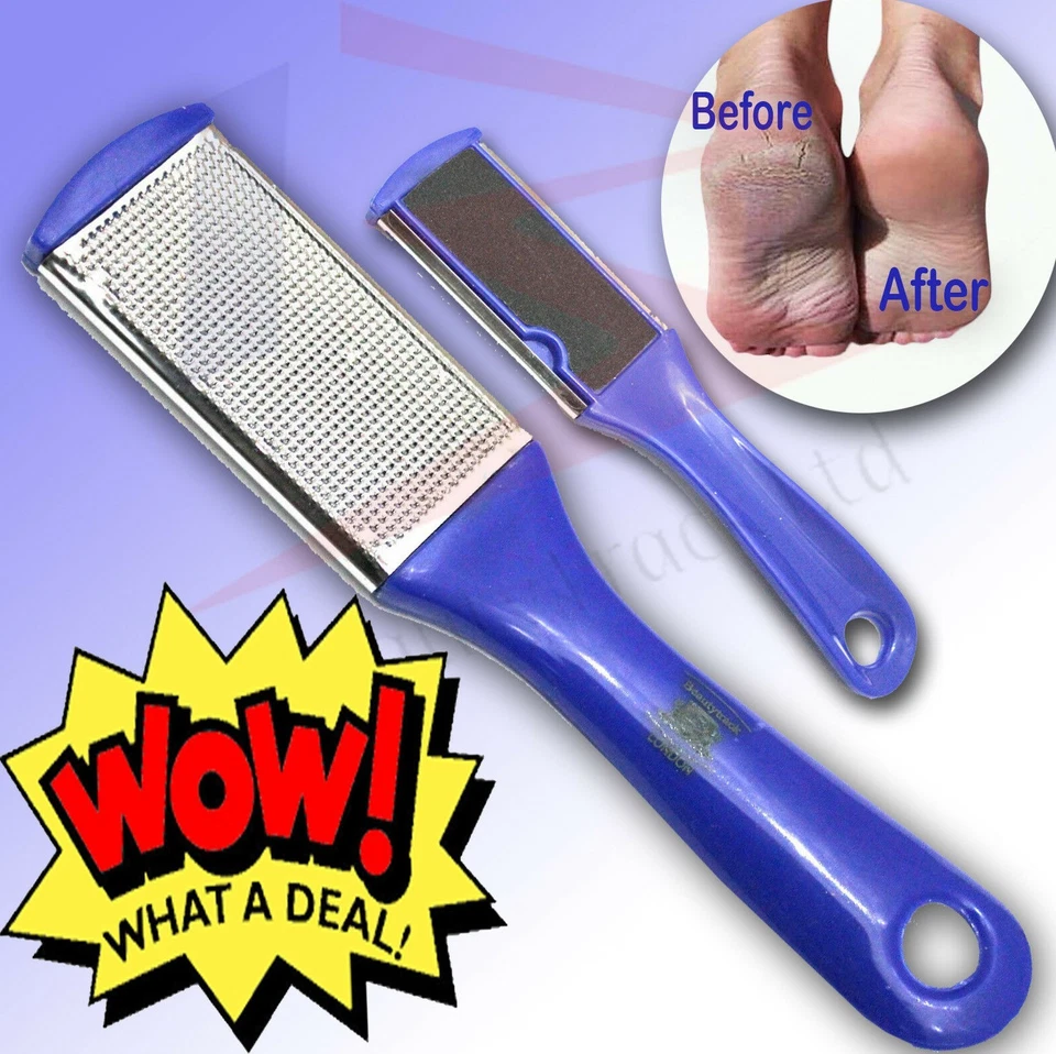 BEAUTYTRACK Fußraspel Feile Schrubber hart abgestorbene raue Haut Hornhautentferner beidseitig Pediküre