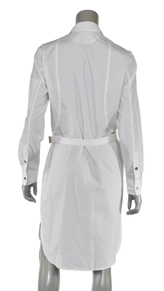 Women's Ralph Lauren Black Label White Cotton Belted Shirt Dress New $798 - Image 2 of 4