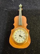 Musical Wall Clock Mini Desk Top guitar- UNTESTED- READ- B5