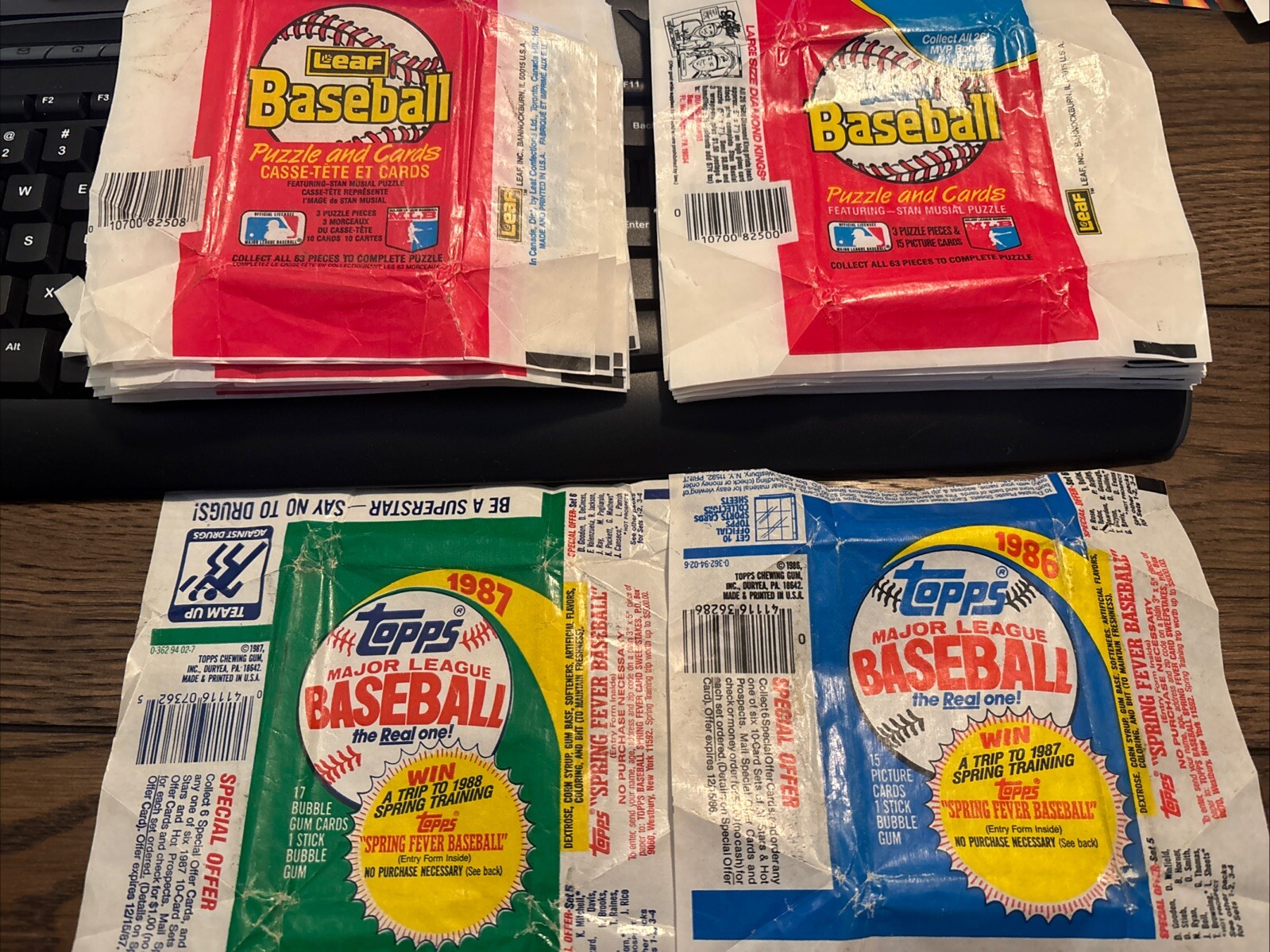Cx Wrapper 1980s Assorted Baseball Wax Pack Wrappers (35) - Topps, Donruss, Leaf ...
