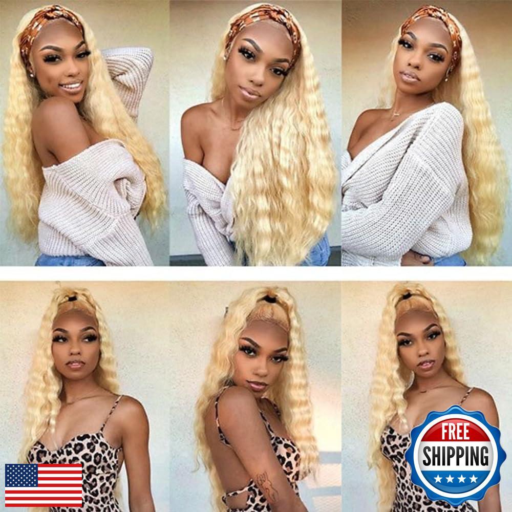 30 32 34 Inch 613 Bundle Blonde Deep Wave Human Hair Bundles 613