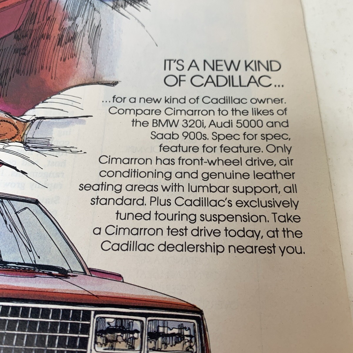 1982 Cadillac Cimarron Vintage Original Advertisement Print Art