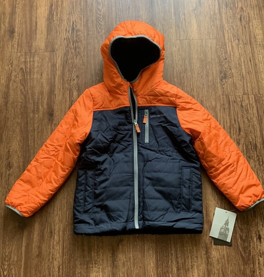 NUEVO CON ETIQUETAS Chaqueta London Fog Niños Talla Grande Forrada Sherpa Reversible ColorBlock Foto 2 de 4