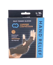 Copper Compression - Copper Infused Arthritis Half Finger Gloves - Large/XL