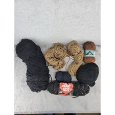 Red Heart Super Saver Yarn Lot Black Brown Fleck Acrylic Craft Knitting Crochet