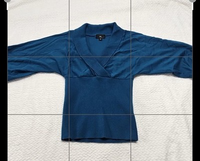 IZ Byer California Blue Batwing Style Blouson Waist Women s M