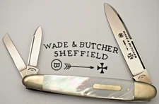 WADE & BUTCHER - 1990’s Era Solingen - Jumbo Anglo Saxon Whittler Knife - Pearl