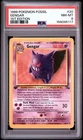 Pokemon Gengar 20/62 Fossil Regular 1st Edition Non-Holo Card PSA 8