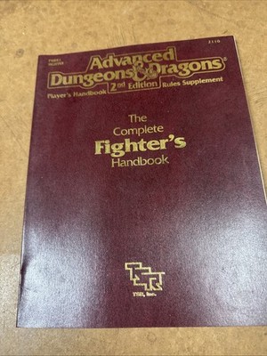AD&D The Complete Fighters Handbook 1989 Advanced Dungeons & Dragons TSR 2110