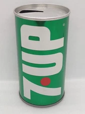 VTG 1970's Seven 7 Up-The UnCola 12 oz-SS EMPTY Soda-Pop Can Random Lake, WI.