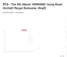 Preorder BTS 5th Album ARIRANG Target Exclusive Vinyl JUNG KOOK - Orchid