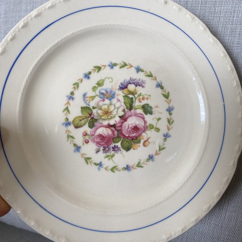 Vintage Crooksville Floral Luncheon Plates - Set of 8 - Made in USA