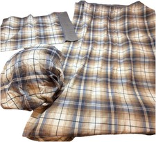 Home Trends Tan PLAID FULL SIZE Flannel Sheet SET pillow Case Fitted/Top Sheet