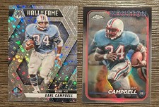 Earl Campbell 2025 Mosaic No Huddle Disco Prizm Silver Topps Chrome Refractor