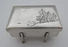 ANTIQUE STERLING SILVER JAPANESE BONBONNIERE CEREMONIAL CANDY KONPEITO BOX 67g