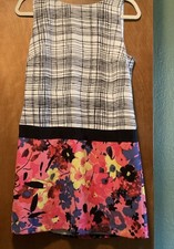 Loft Dress Sleeveless 100 Polyester Lined Geometric And Floral Pattern Size 8