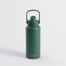 1L Water Bottle With Straw Green Insulated Stainless Steel Flask Leakproof UK