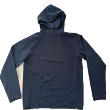 Gaiam Fitness Men Work Smart Play Hard Hoodie Navy Heather Slim Fit Medium - $70