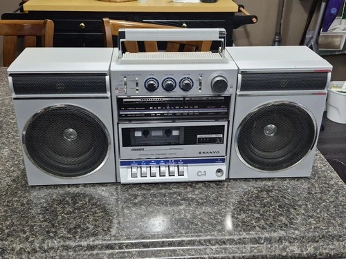 Vintage Sanyo C-1 Portable AM/FM  Stereo Cassette Boombox - Super CLEAN!!