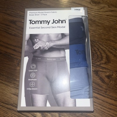 Tommy John Men's 3-Pack Second Skin Modal Boxer Briefs, Large