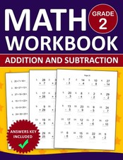 Math Workbook For Grade 2 Addition and Subtraction Exercises With Answers Key: M