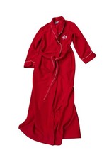 Vintage Bill Blass Red Velour Robe Housecoat Belted Crest Logo Preppy Glam M