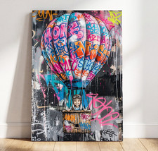 Banksy Kind fliegt. Banksy Ballon Wandbild Acrylglas, Leinwand, Poster Pop Art